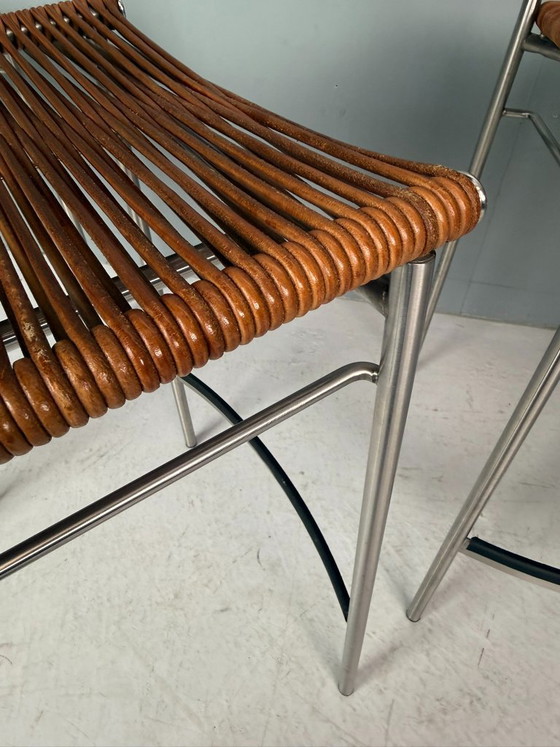 Image 1 of Tito Agnoli – Ensemble de quatre tabourets de bar « Miss B », Italie, 1997