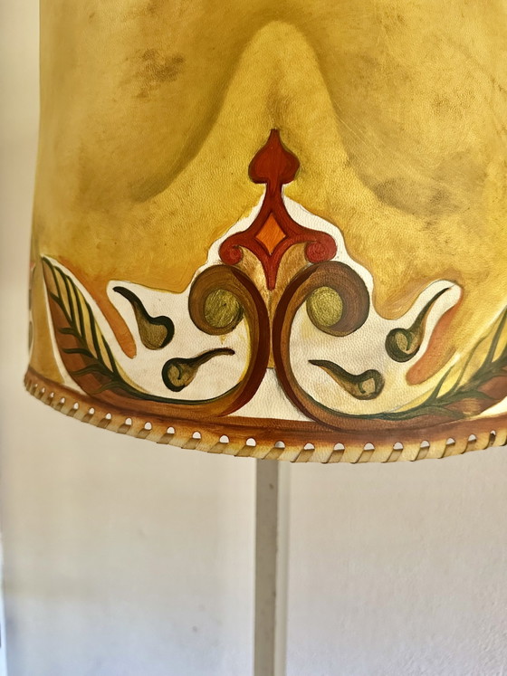 Lámpara de pie Art Déco – Lámparas de pie, Leather, Metal (photo 3 of 15)