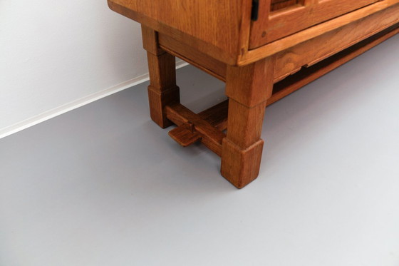 Image 1 of Large Screwless Sideboard in Carved Oak, Spain, 1960s