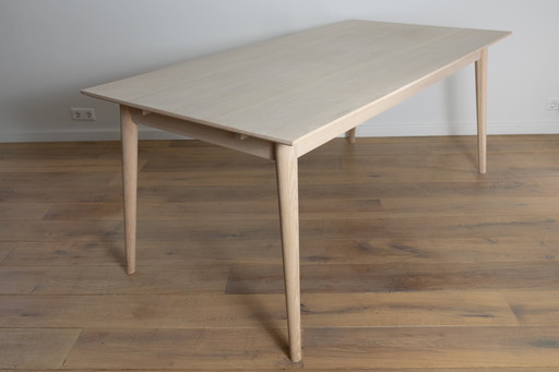 Table à manger extensible scandinave Japandi Whitewash