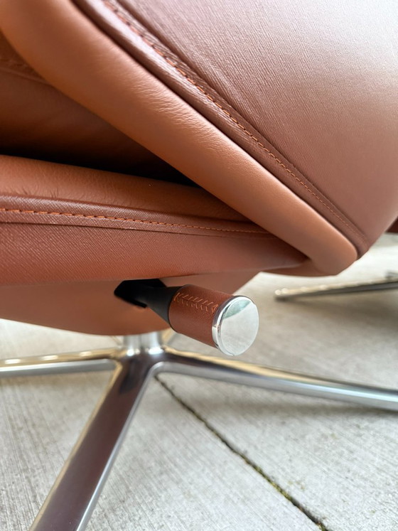 Image 1 of Vitra Grand Relax armchair with ottoman in cognac leather
