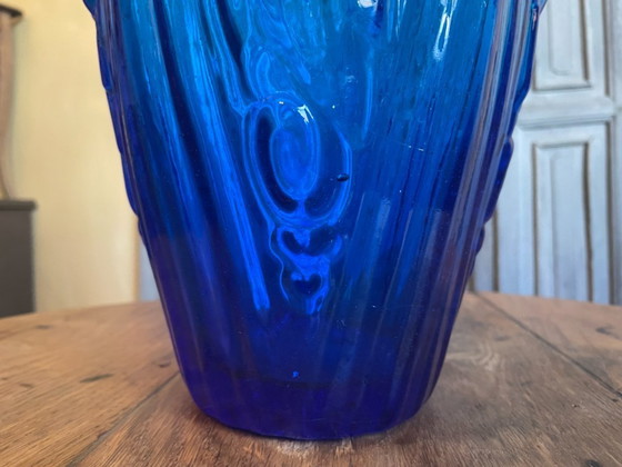 Image 1 of Art Deco Vase 1930 Cobalt Blue French