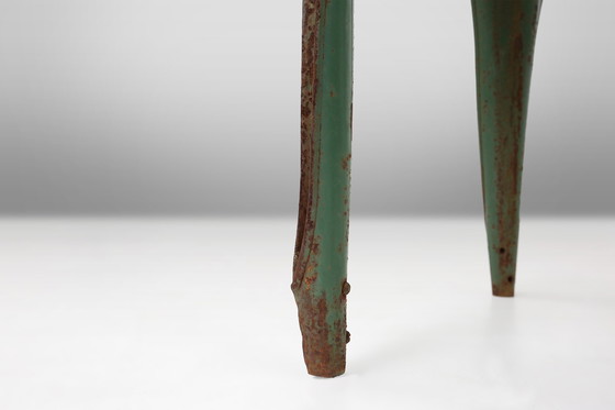 Image 1 of Set of 4 Vintage Green Model A Chairs from Tolix, France, 1950s