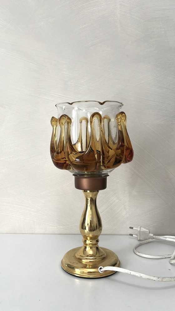 Image 1 of Lampe vintage en verre Oberglas, Autriche années 70