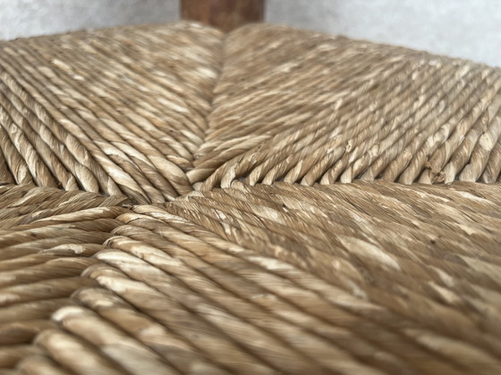 Image 1 of Charles Dudouyt – Brutalist Wabi-Sabi Chair / High Chair – Oak & Reed