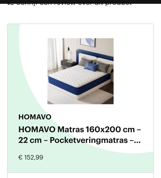 Image 1 of Homavo colchoneta nuevo 160x200 cm