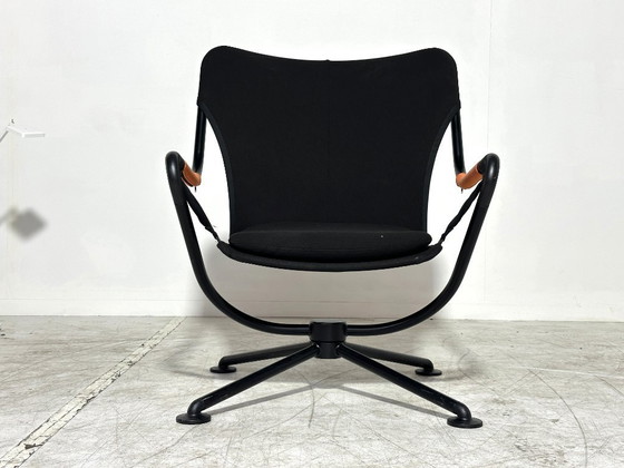 Poltrona Vitra Waver - Konstantin Grcic - nero/arancione - poltrona girevole - fuori produzione – Poltrone (photo 5 of 7)