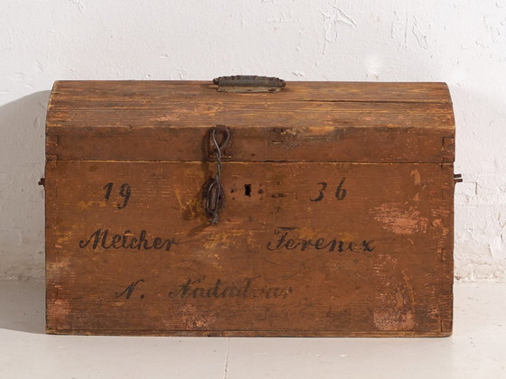Antique travel chest with original inscription (Year 1936) #21 – Storage cabinet, Rustic (photo 34 of 40)