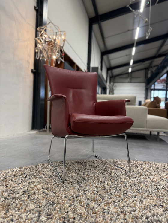 Image 1 of Poltrona Jori Aida Schienale alto in pelle rossa