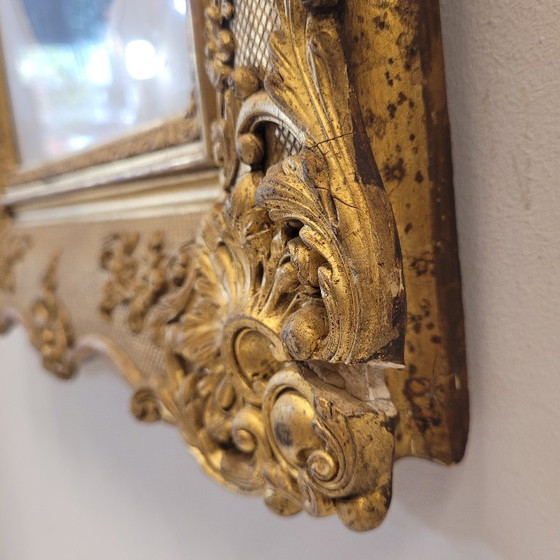 Image 1 of Grabado sobre papel “Retrato de noble” marco tallado, p. s. XX – Francia