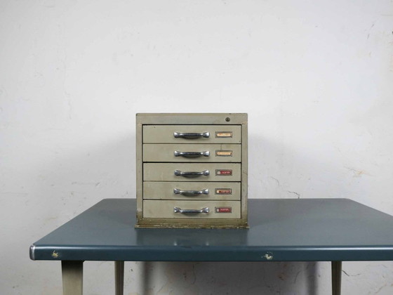 Image 1 of Set di 3 moduli organizer per cassettiera in metallo vintage