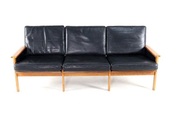 Illum Wikkelso voor Niels Eilersen Capella bank vintage Mid-Century – 3-5 zitsbanken, Leather, Wood (photo 8 of 17)