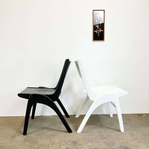 Chaises empilables de Casala, hêtre, années 1950
