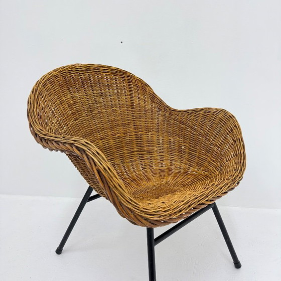 Fauteuil vintage en rotin et métal rohe n oordwolde, Rohé Noordwolde, Marron (photo 8 sur 12)