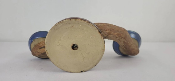 Stoneware and wood candle holder – Porcelain, Vintage (photo 5 of 6)