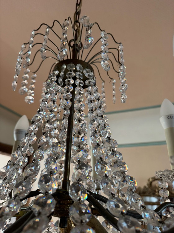 1960s Hot Air Balloon Crystal Chandelier – Brass (photo 11 of 15)