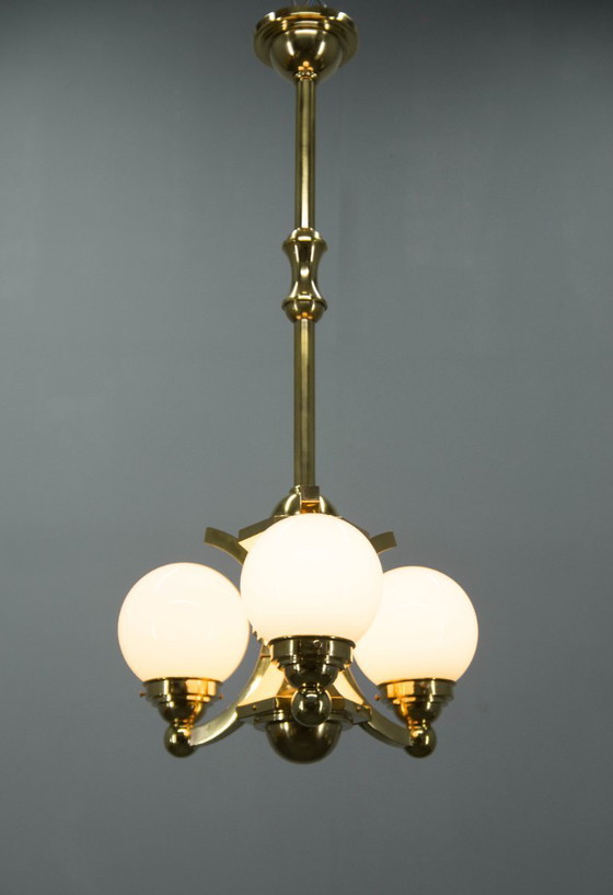 Image 1 of Art Deco kroonluchter van Gocar, jaren 1910, gerestaureerd