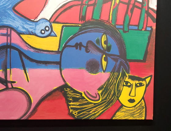 Image 1 of Corneille-Siebdruck auf Leinwand, 80 x 60 cm
