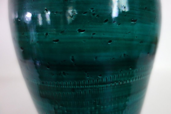 Image 1 of Vintage green ceramic vase in the style of Aldo Londi Bitossi