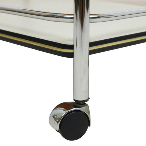 Image 1 of Vintage Drink Trolley Serving Cart Chrome Sixties