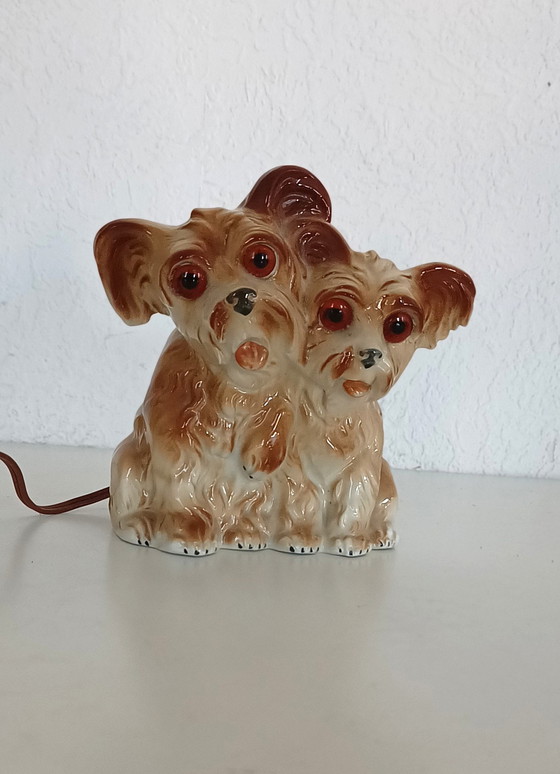 Image 1 of Lampada a forma di cane in porcellana anni '50