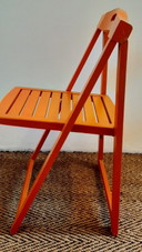 Vintage Ikea folding chairs World Cup Orange, Aldo Jacober style 1970s