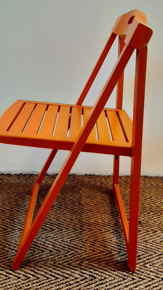 Image 1 of Vintage Ikea folding chairs World Cup Orange, Aldo Jacober style 1970s