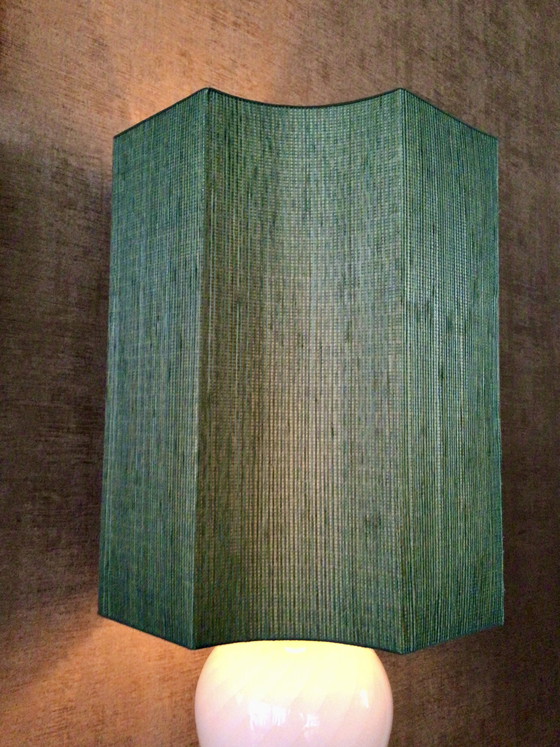 Image 1 of Grande lampe de table italienne en verre de Murano tourbillonnant, style milieu du XXe siècle, H 78 cm