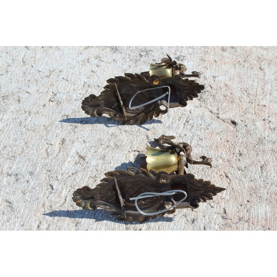 Image 1 of Pair wall lamp of vintage in bronze 1950