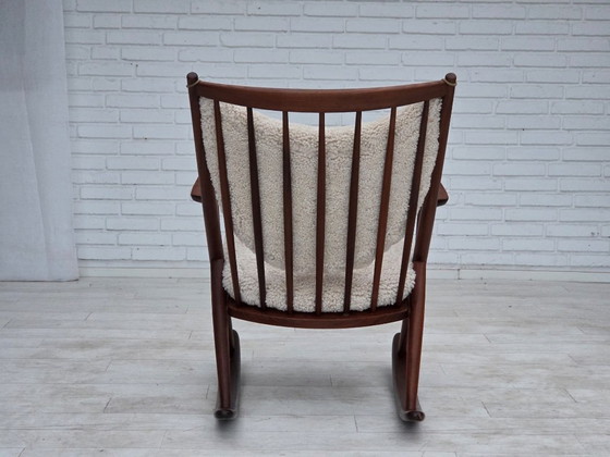 Anni '60, Sedia a dondolo danese di Frank Reenskaug, Modello 182, Pelle di pecora. – Sedie a dondolo, Wood (photo 5 of 17)