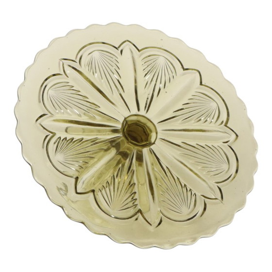 Fuente para pasteles Art Déco, fuente para repostería, vidrio prensado, 27 cm. – Accesorios de mesa, Glass (photo 4 of 11)
