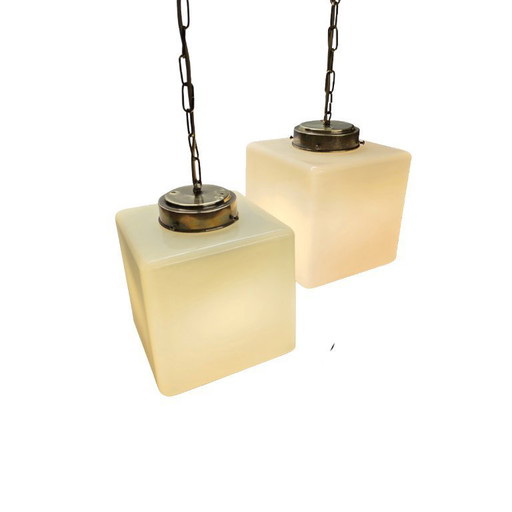 Art Deco Bauhaus style cube lamps