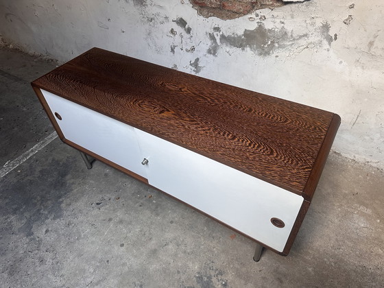 Image 1 of Vintage Pastoe sideboard – wenge & white sliding doors