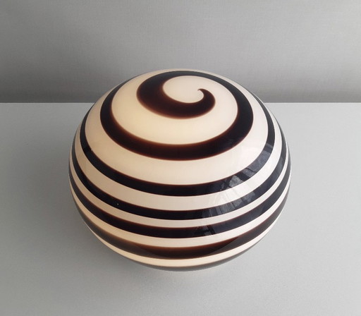 Large ILU di Vetro glass table lamp / floor lamp, model Zebra black and white glass, Italian glass Dutch design