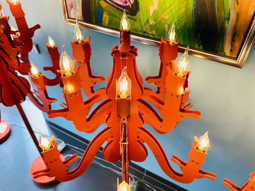 Lampadaires baroques vintage d'Amsterdam, 146 cm, lot de 4 – Brand van Egmond, vloerlampen, polished steel (photo 2 of 15)