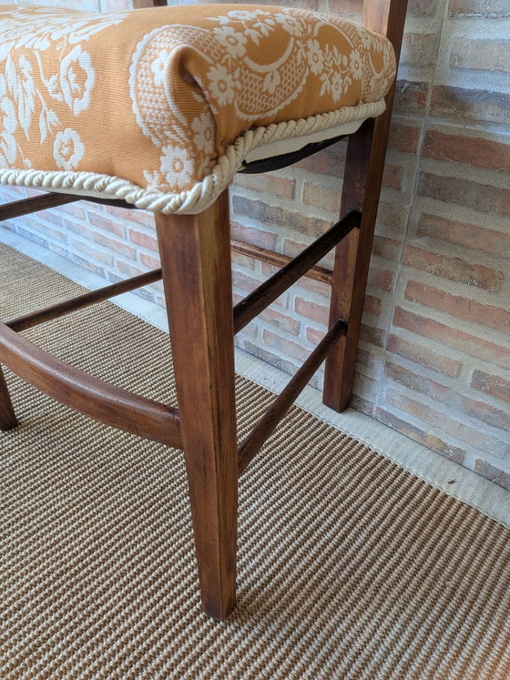 Antieke stoel, Kuipstoelen, Textiel, Hout, Beige (foto 11 van 14)