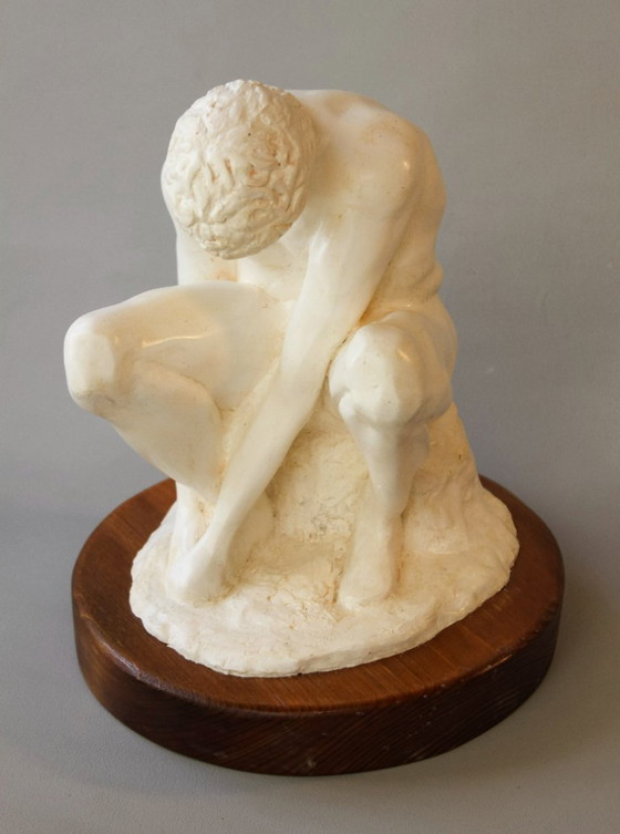 Image 1 of Sculpture of a seated man. Classical male sculpture. Male figure.