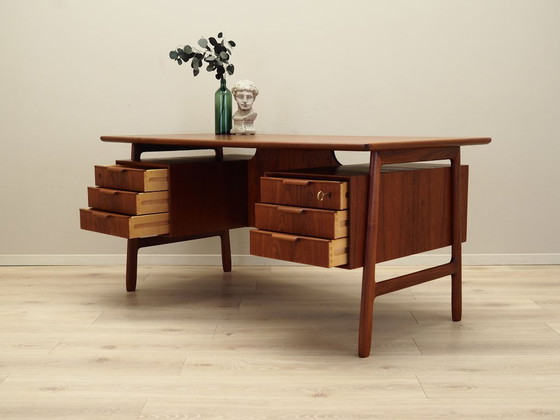 Image 1 of Teak desk, Danish design, 1970s, manufacturer: Omann Jun