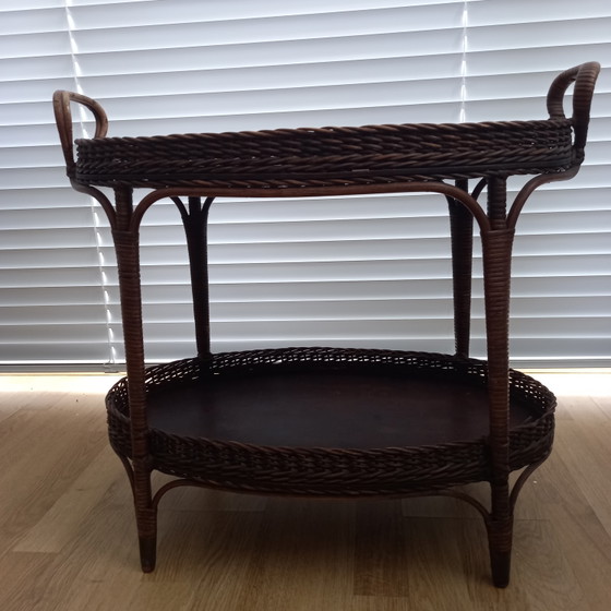 Image 1 of Vintage rattan side table.