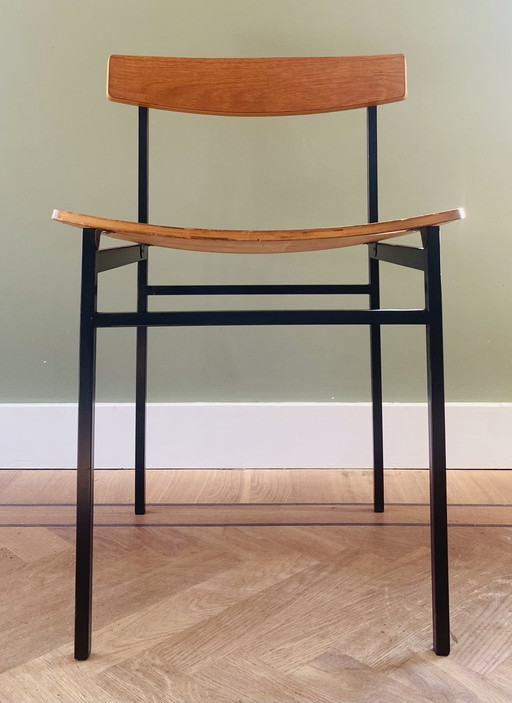 Auping Carelle 552 designstoel 50s - Nero metaal met teak