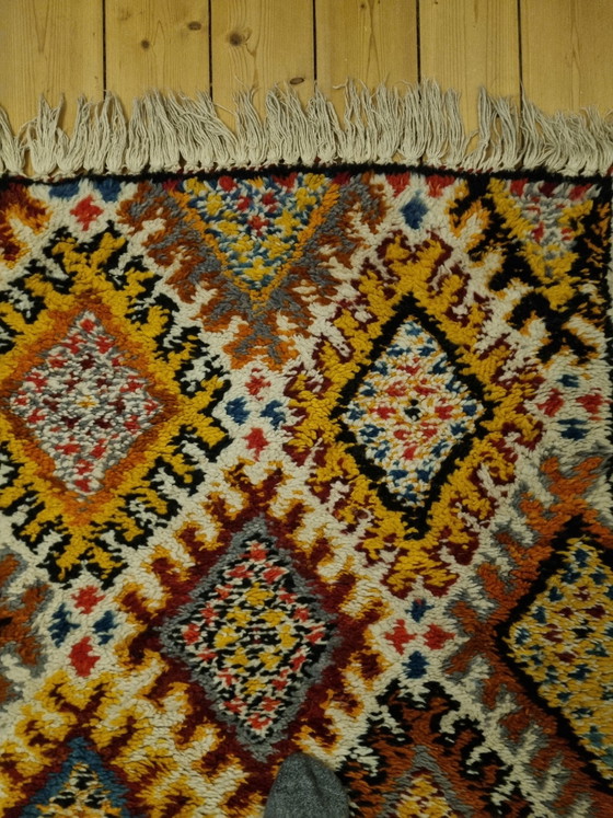 Image 1 of Tappeto berbero marocchino vintage, annodato a mano, circa 84x142 cm, colorato.