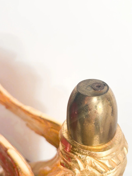 Gilt Bronze Sphinx Sculpture Resting on Marble Base, 20th Century (photo 9 of 14)