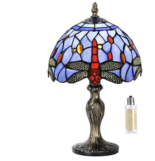 Vintage Lampe Blume Glasmalerei