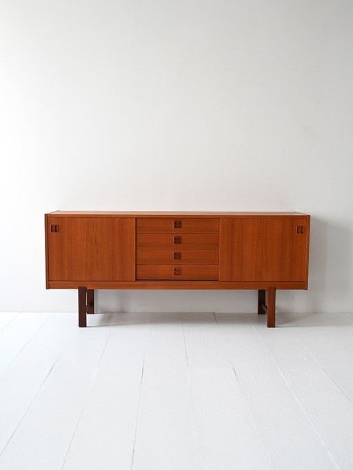 Scandinavisch teakhouten dressoir met lades uit de jaren 60