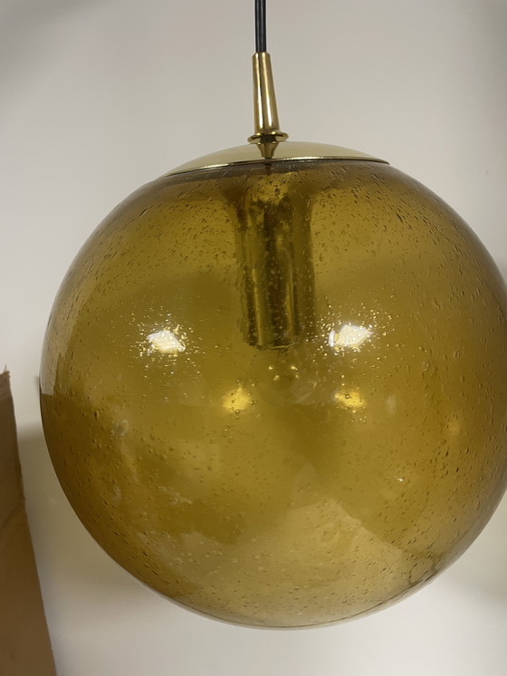 Image 1 of UNIEK: Vintage Peill & Putzler 'Blasenglas' Hanglamp – New Old Stock (NOS)