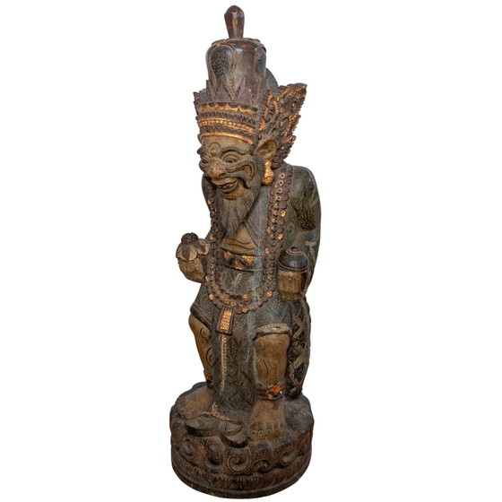 Große polychrome balinesische Holzskulptur – Mythologischer Rishi (Weiser) – ca. 1950 – Bildhauerei (photo 10 of 10)