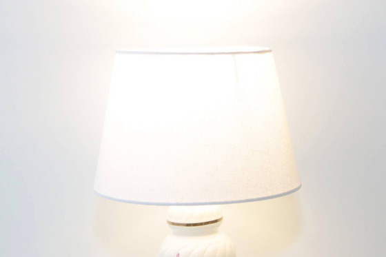Image 1 of Porcelain table lamp, hand-painted, 1980s vintage