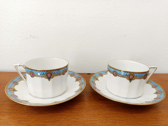 Image 1 of 7x tasses à café Limoges Chabrol & Poirier 1925 art déco 