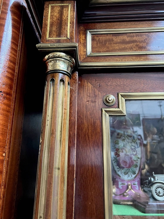 Biblioteca dell'epoca di Napoleone III. Intarsi in ottone, mogano, decorazioni in ottone. – Librerie, Brass (photo 4 of 12)