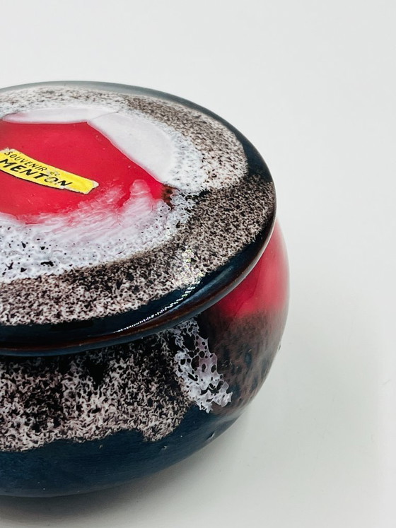 Image 1 of Vallauris Candy Dish, Foam Enamel, Marius Giuge, Vintage 70s